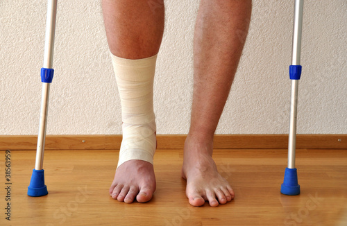 Photo: Bandage on the leg Bandage on the leg