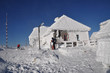 An ice-covered meteorological station, high on a mountain-top