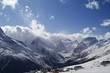 Cafe and hotels in high mountains. Ski resort. Cafe and hotels in high mountains. Ski resort.