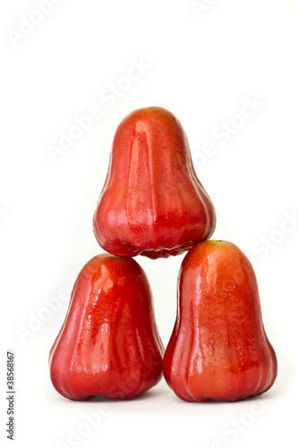 Photo: Rose apple isolated on white background Rose apple isolated on white background