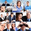 Business people team. Collage.