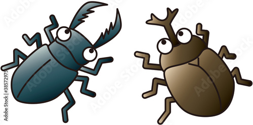 Vector: カブトムシ クワガタムシ カブトムシ クワガタムシ