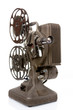 old film projector isolated on white