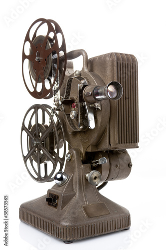 Foto: old film projector isolated on white old film projector isolated on white