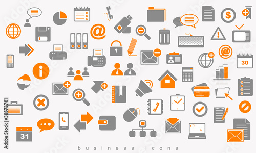 Vector: Set of colored icons business. Set of colored icons business.
