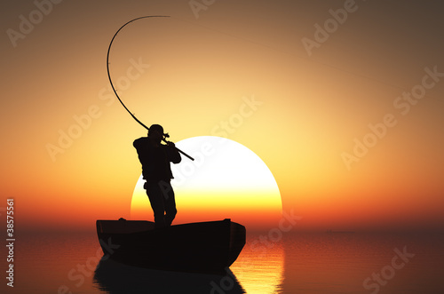 Photo: The man in a boat The man in a boat