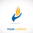 Vektor: Logo hand and flame # Vector Logo hand and flame # Vector
