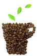 mug cup which made with coffee beans