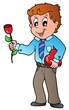 Vektor: Boy with flower Boy with flower