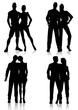 Vector: couple silhouettes couple silhouettes