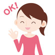 女性 上半身 承認 OK