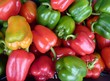 Colorful paprika fruits at the market