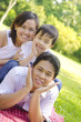 Outdoor asian family