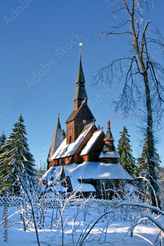 Foto: Stabkirche in Hahnenklee im Harz Stabkirche in Hahnenklee im Harz