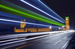 Traffic Trails Passing the Houses of Parliament
