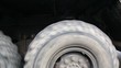 Wheels of big truck rotates