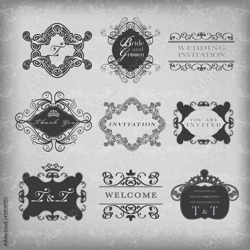 Vector: Set of vector vintage frames , EPS 10 Vector. Set of vector vintage frames , EPS 10 Vector.