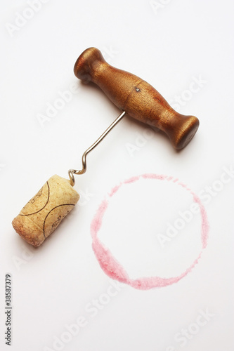 Photo: corkscrew and cork corkscrew and cork