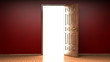 Video: Opening door to white background Opening door to white background