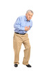Senior man having a heart attack