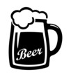 Vector black beer icon.