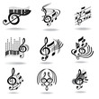 Music notes. Set of music design elements or icons. Music notes. Set of music design elements or icons.