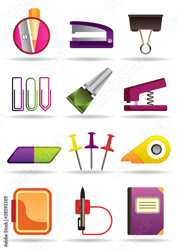 Vector: Office, school and education bookstore tools Office, school and education bookstore tools