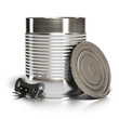 Boîte de conserve ouverte avec ouvre boîte