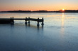 Jetty in the ice of a frozen lake.