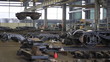 Crane transported a part of rail vehicles, timelapse