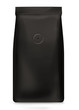 black foil bag with air valve isolated on white