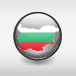 Map of Bulgaria in the globe