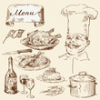 cooking - hand drawn set
