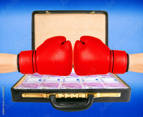 Photo: fighting for money fighting for money