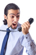 Angry businessman on the phone