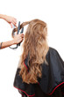 hairdresser straightening hair