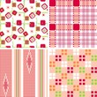 retro textile pattern set