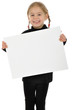 Foto: Kleines Mädchen mit leerem Schild Kleines Mädchen mit leerem Schild