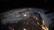 Planet Earth is visible of space at sunset