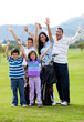 Happy golf family