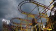 Machine attraction on VDNH stands on against sky