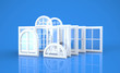 fenetres,sur fond bleu