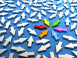 Illustration: Colored arrows networking Colored arrows networking