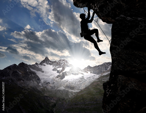 Photo: climbers in the Swiss Alps climbers in the Swiss Alps