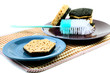 kitchen sponges for ware washing on a white kitchen sponges for ware washing on a white