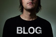 Blogger in a black shirt