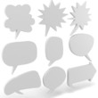 3d blank text bubbles collection