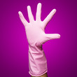 pink rubber gloves