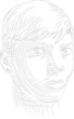 Vektor: Face Line Drawing Vector Face Line Drawing Vector