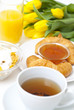 Continental breakfast and flowers